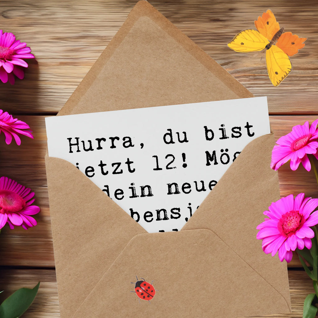 Deluxe Karte Spruch 12. Geburtstag Hochzeitskarte, Hochwertige Grußkarte, Einladungskarte, Karte, Grußkarte, Glückwunschkarte, Geburtstagskarte, Hochwertige Klappkarte, Klappkarte, Geburtstag, Geburtstagsgeschenk, Geschenk