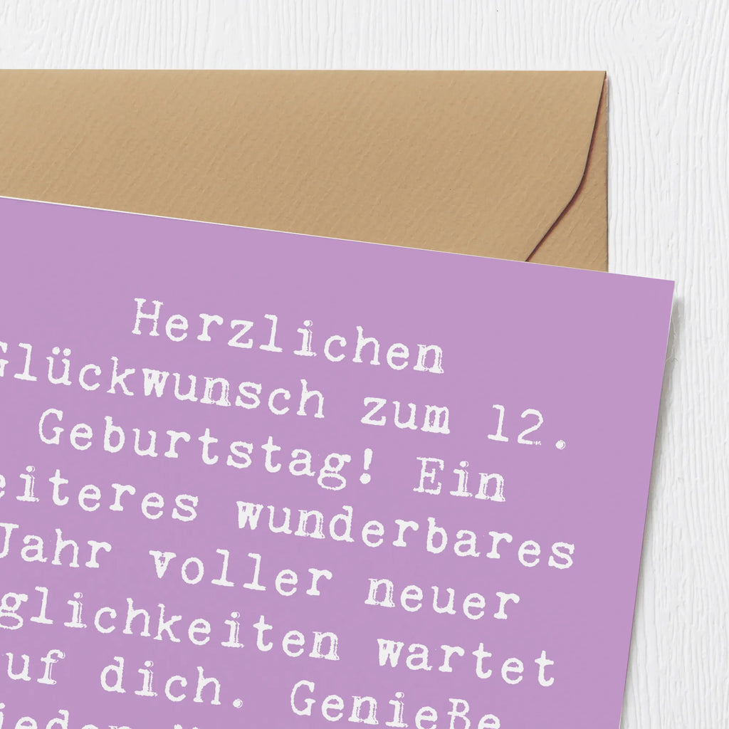 Deluxe Karte Spruch 12. Geburtstag Glück Hochzeitskarte, Karte, Glückwunschkarte, Hochwertige Grußkarte, Klappkarte, Hochwertige Klappkarte, Einladungskarte, Geburtstagskarte, Grußkarte, Geburtstag, Geburtstagsgeschenk, Geschenk