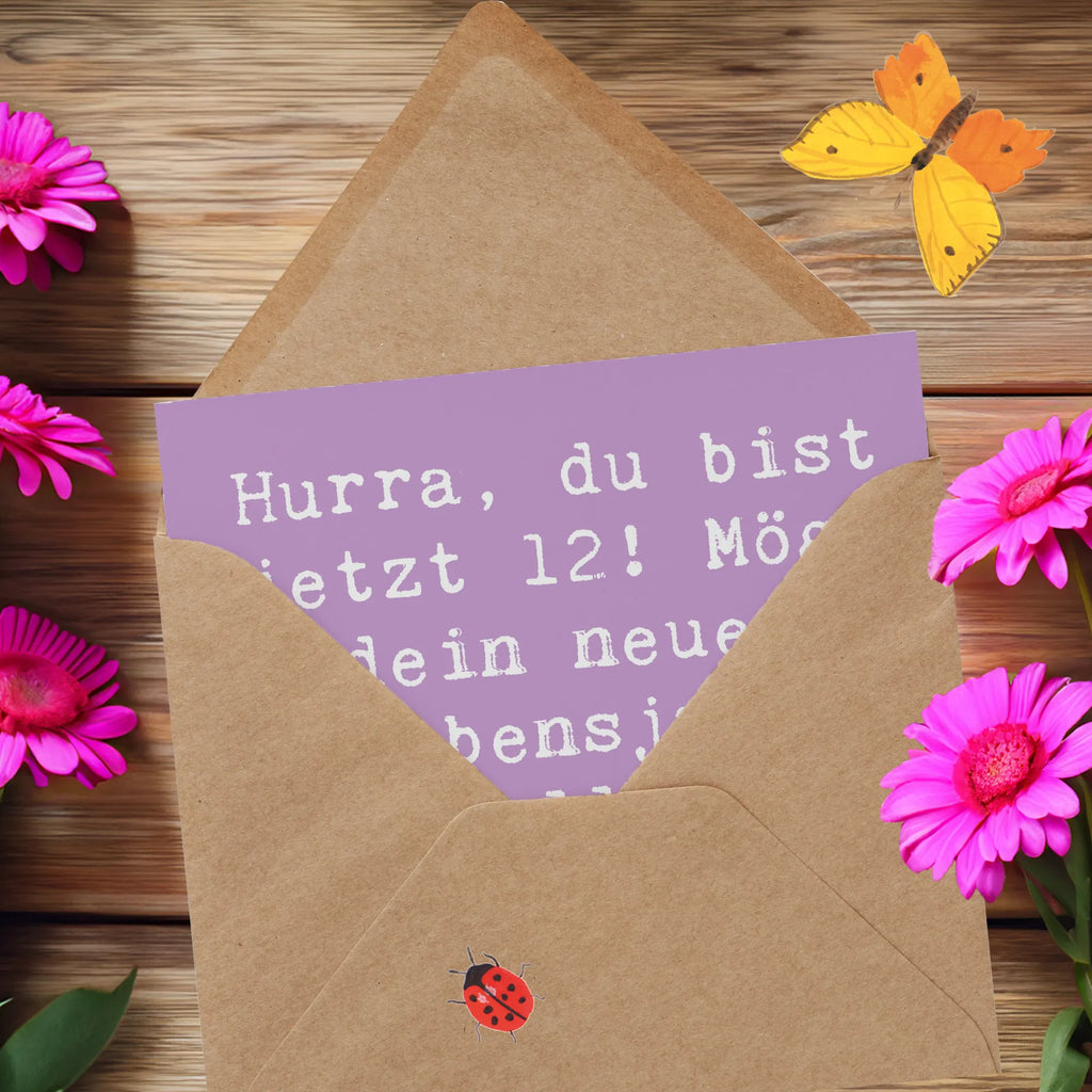 Deluxe Karte Spruch 12. Geburtstag Hochzeitskarte, Hochwertige Grußkarte, Einladungskarte, Karte, Grußkarte, Glückwunschkarte, Geburtstagskarte, Hochwertige Klappkarte, Klappkarte, Geburtstag, Geburtstagsgeschenk, Geschenk