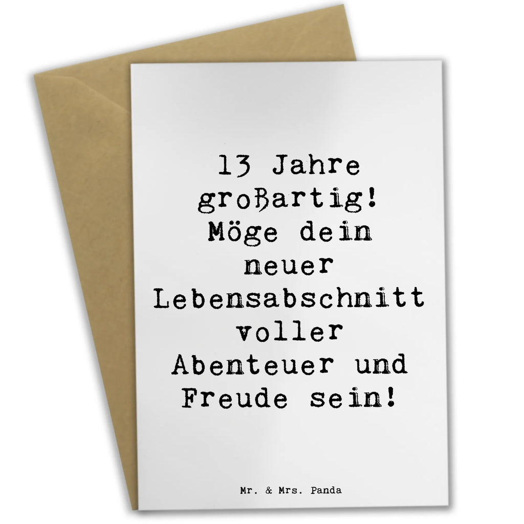 Greetings card Saying 13 Jahre großartig! Möge dein neuer Lebensabschnitt voller Abenteuer und Freude sein! Einladungskarte, Geburtstagskarte, Grußkarte, Hochzeitskarte, Karte, Klappkarte, Ansichtskarten, Glückwunschkarte, Geburtstag, Geburtstagsgeschenk, Geschenk