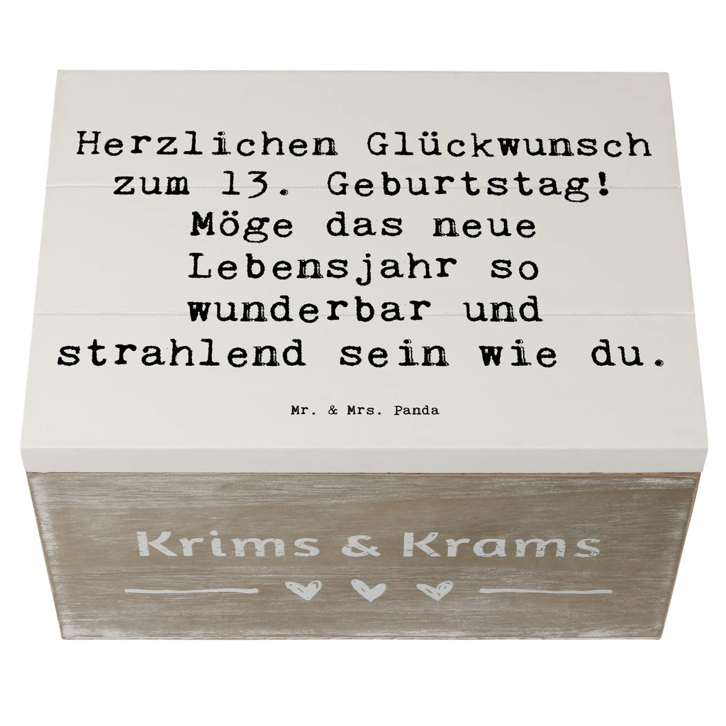 Holzkiste Spruch 13. Geburtstag Erinnerungsbox, Geschenkbox, Geschenkdose, Aufbewahrungsbox, XXL, Schatzkiste, Dekokiste, Holzkiste, Truhe, Erinnerungskiste, Schatulle, Kiste, Geburtstag, Geburtstagsgeschenk, Geschenk
