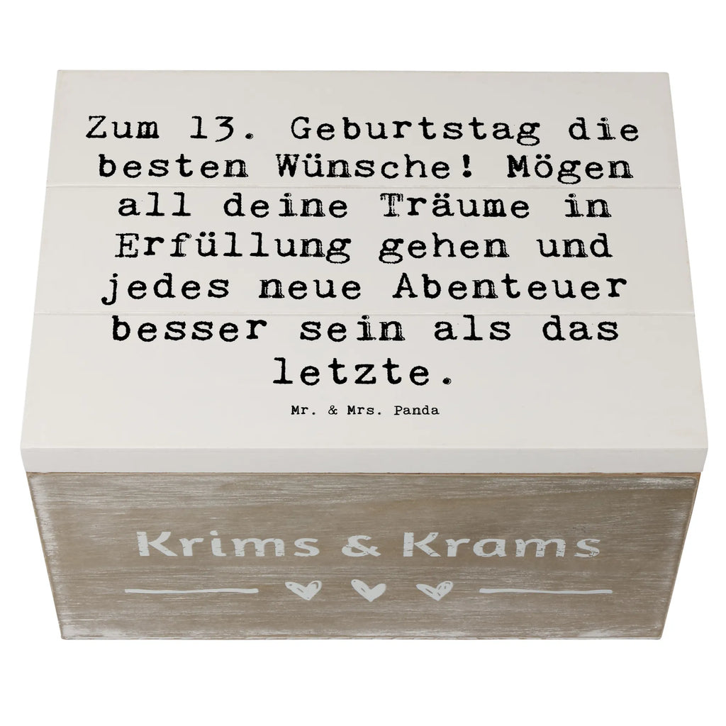 Holzkiste Spruch 13. Geburtstag Wünsche Geschenkbox, Kiste, Erinnerungsbox, Aufbewahrungsbox, Holzkiste, Dekokiste, Schatzkiste, Truhe, XXL, Schatulle, Geschenkdose, Erinnerungskiste, Geburtstag, Geburtstagsgeschenk, Geschenk