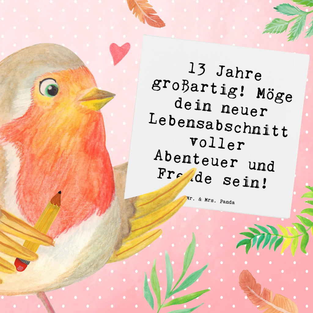 Deluxe Card Saying 13 Jahre großartig! Möge dein neuer Lebensabschnitt voller Abenteuer und Freude sein! Glückwunschkarte, Hochwertige Klappkarte, Geburtstagskarte, Einladungskarte, Hochzeitskarte, Klappkarte, Grußkarte, Karte, Hochwertige Grußkarte, Geburtstag, Geburtstagsgeschenk, Geschenk