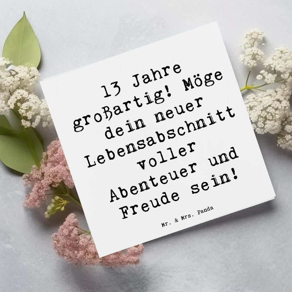 Deluxe Card Saying 13 Jahre großartig! Möge dein neuer Lebensabschnitt voller Abenteuer und Freude sein! Glückwunschkarte, Hochwertige Klappkarte, Geburtstagskarte, Einladungskarte, Hochzeitskarte, Klappkarte, Grußkarte, Karte, Hochwertige Grußkarte, Geburtstag, Geburtstagsgeschenk, Geschenk