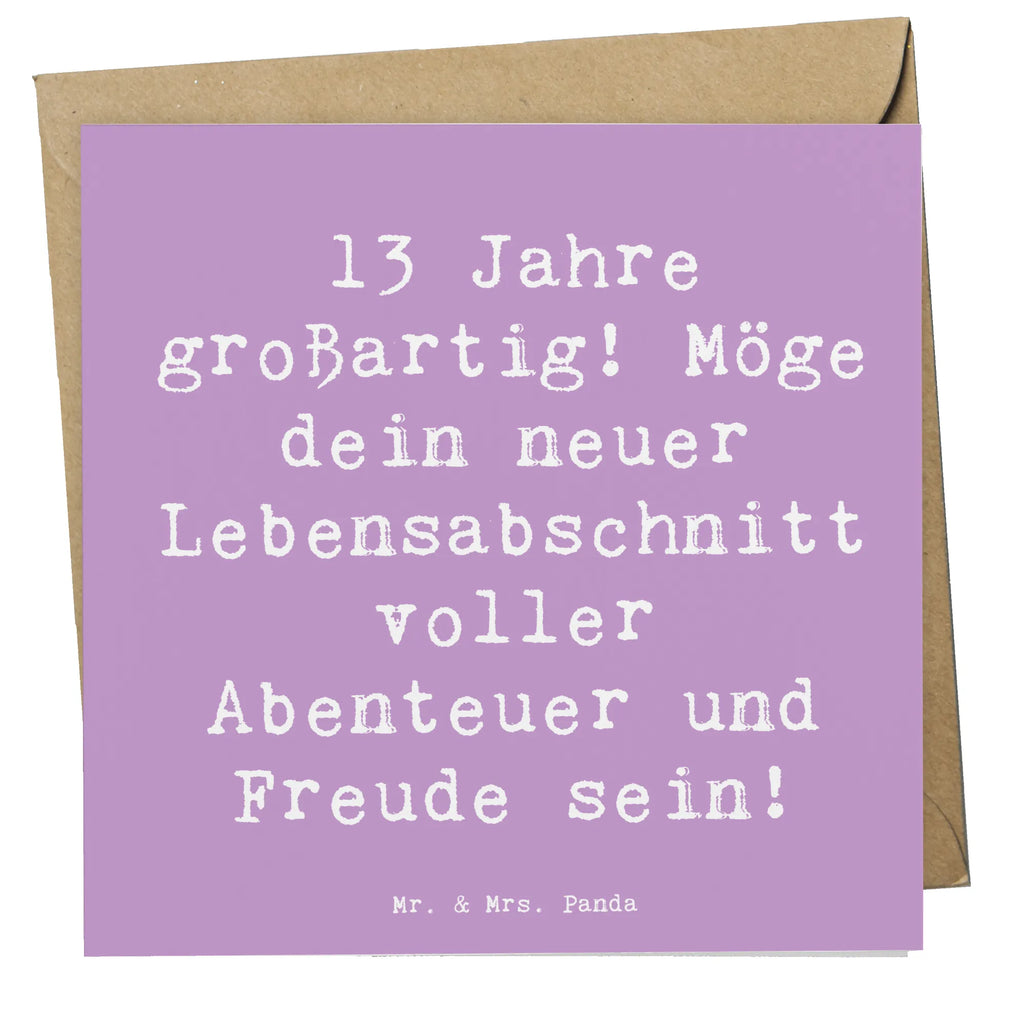 Deluxe Card Saying 13 Jahre großartig! Möge dein neuer Lebensabschnitt voller Abenteuer und Freude sein! Glückwunschkarte, Hochwertige Klappkarte, Geburtstagskarte, Einladungskarte, Hochzeitskarte, Klappkarte, Grußkarte, Karte, Hochwertige Grußkarte, Geburtstag, Geburtstagsgeschenk, Geschenk