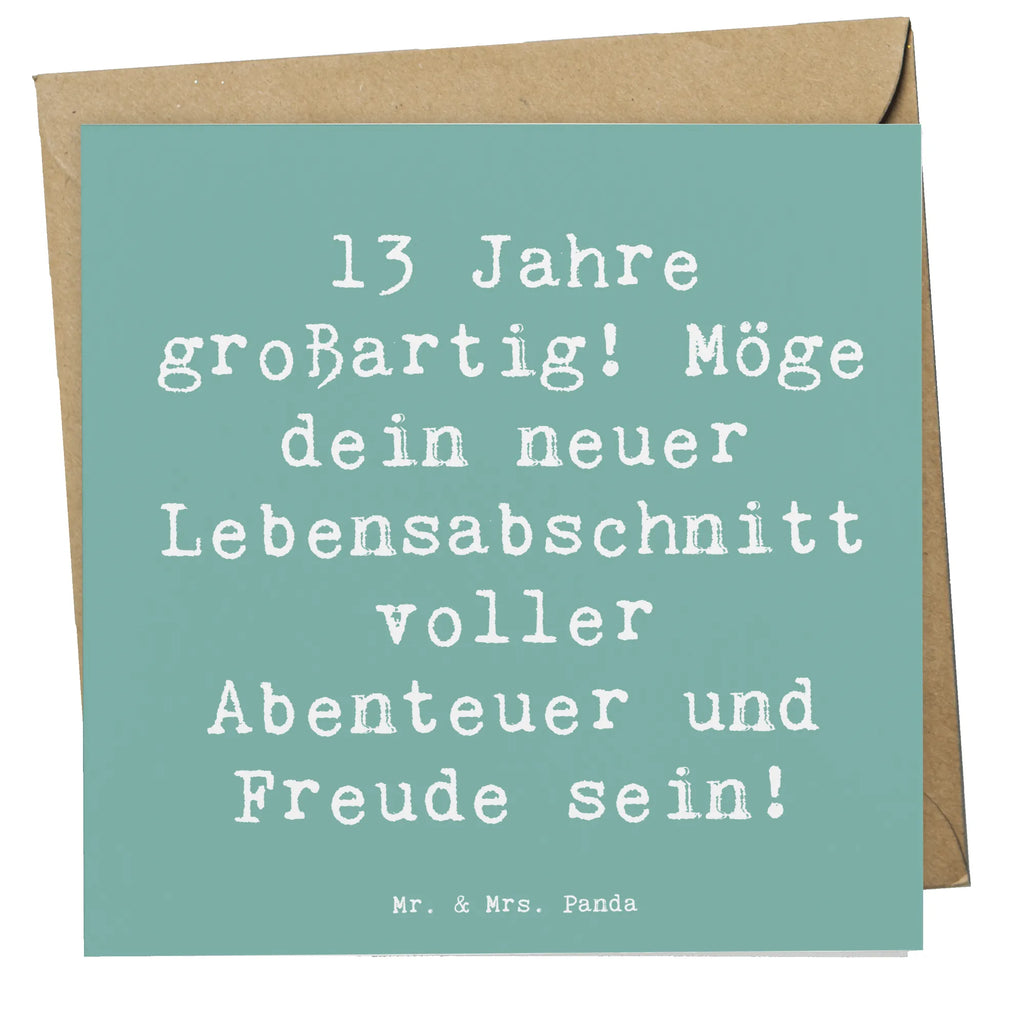 Deluxe Card Saying 13 Jahre großartig! Möge dein neuer Lebensabschnitt voller Abenteuer und Freude sein! Glückwunschkarte, Hochwertige Klappkarte, Geburtstagskarte, Einladungskarte, Hochzeitskarte, Klappkarte, Grußkarte, Karte, Hochwertige Grußkarte, Geburtstag, Geburtstagsgeschenk, Geschenk