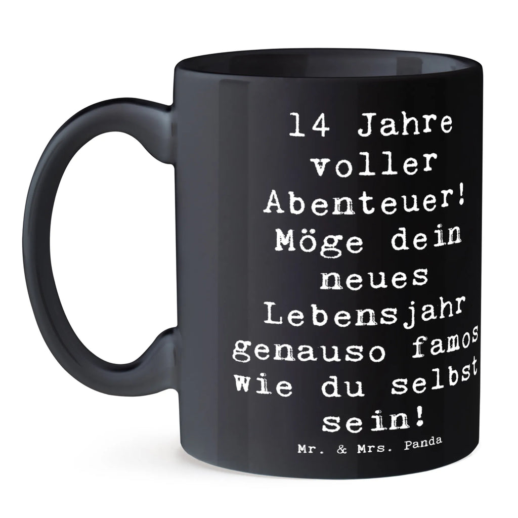 Tasse Spruch 14. Geburtstag Abenteuer Tasse mit Zitaten, Kaffeetasse, Keramiktasse, Geschenktasse, Porzellantasse, Teetasse, Tasse mit Motiven, Bürotasse, Tasse, Geburtstag, Geburtstagsgeschenk, Geschenk