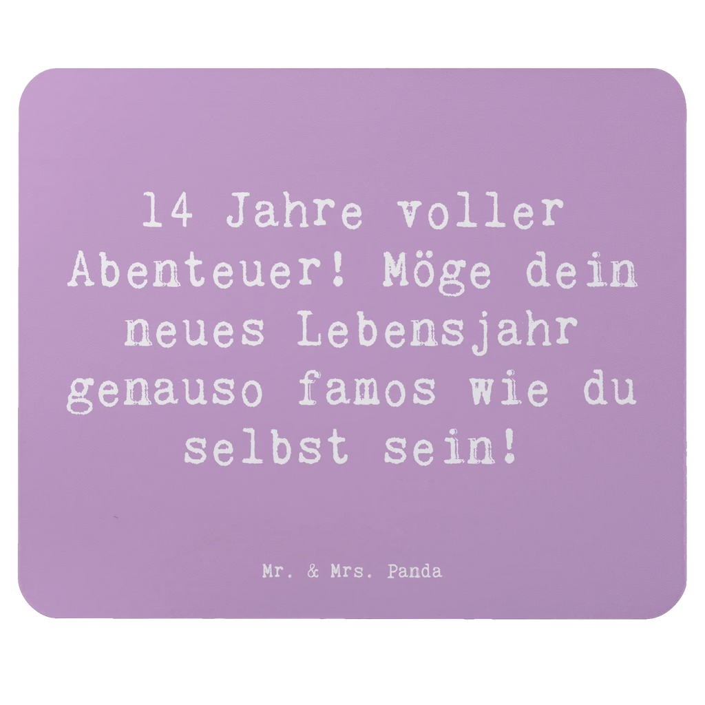 Mouse mat Saying 14 Jahre voller Abenteuer! Möge dein neues Lebensjahr genauso famos wie du selbst sein! Mausunterlage, Arbeitszimmer, Mauspad Büro, Büroausstattung, Computer zubehör, PC Zubehör, Einzigartiges Mauspad, Designer Mauspad, Mousepad, Mauspad, Geburtstag, Geburtstagsgeschenk, Geschenk