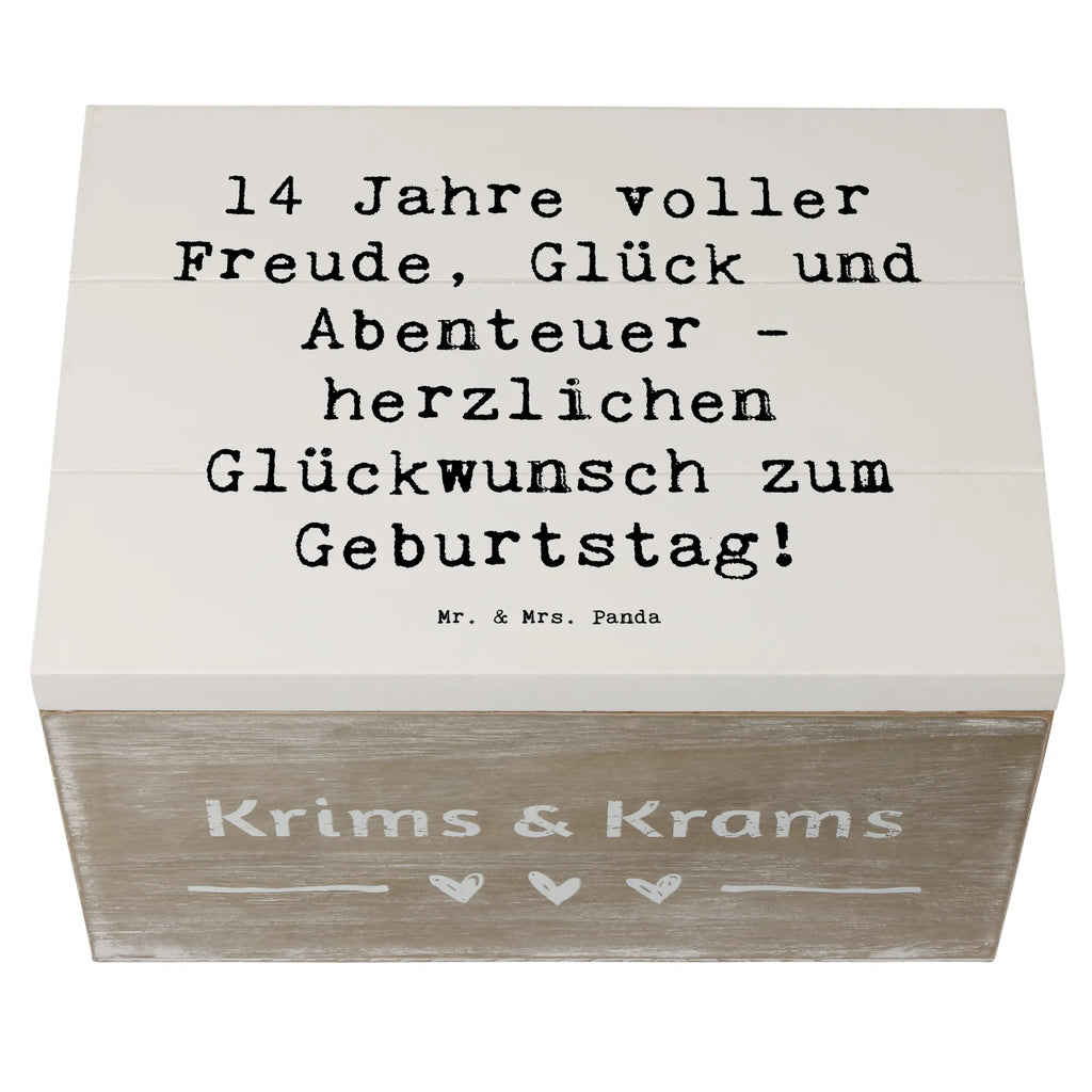 Holzkiste Spruch 14. Geburtstag Freude Holzkiste, XXL, Geschenkdose, Erinnerungskiste, Dekokiste, Geschenkbox, Aufbewahrungsbox, Schatulle, Kiste, Erinnerungsbox, Schatzkiste, Truhe, Geburtstag, Geburtstagsgeschenk, Geschenk
