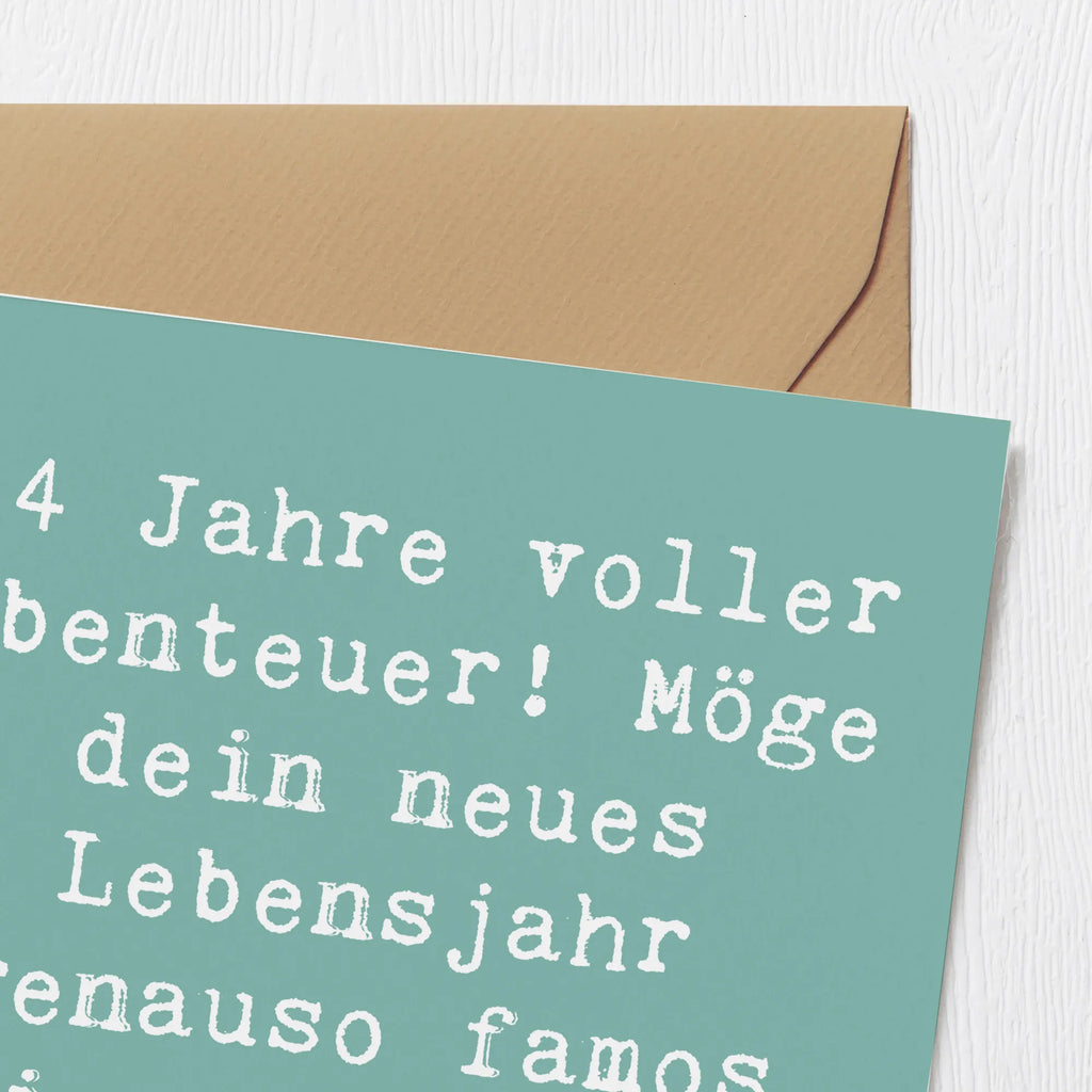 Deluxe Card Saying 14 Jahre voller Abenteuer! Möge dein neues Lebensjahr genauso famos wie du selbst sein! Glückwunschkarte, Hochwertige Klappkarte, Hochwertige Grußkarte, Klappkarte, Geburtstagskarte, Hochzeitskarte, Karte, Einladungskarte, Grußkarte, Geburtstag, Geburtstagsgeschenk, Geschenk