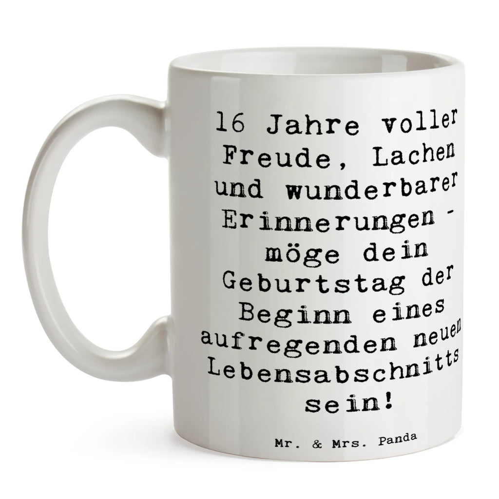 Tasse Spruch 16. Geburtstag Freude Bürotasse, Porzellantasse, Tasse mit Zitaten, Kaffeetasse, Teetasse, Tasse, Keramiktasse, Geschenktasse, Tasse mit Motiven, Geburtstag, Geburtstagsgeschenk, Geschenk