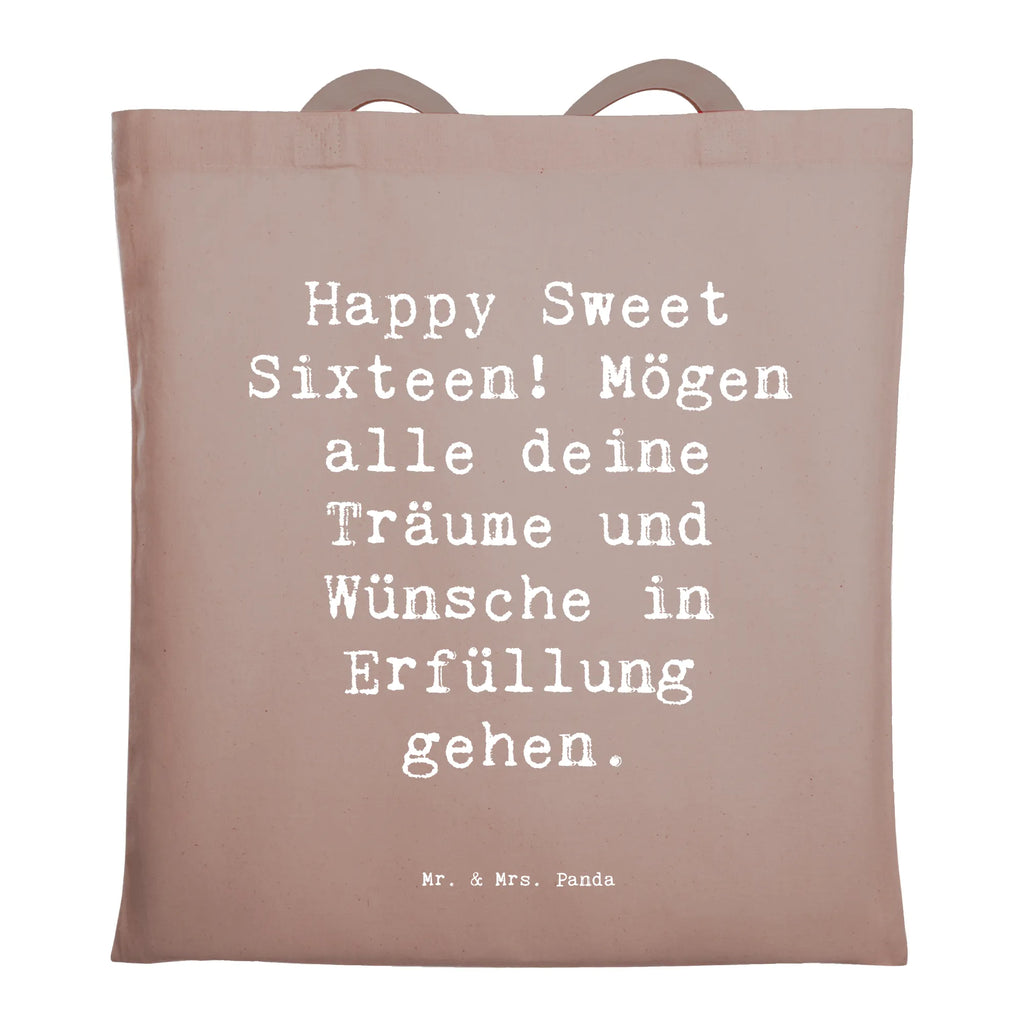 Tote bag Saying Happy Sweet Sixteen! Mögen alle deine Träume und Wünsche in Erfüllung gehen. Beuteltasche, Beutel, Einkaufstasche, Jutebeutel, Stoffbeutel, Tasche, Shopper, Umhängetasche, Strandtasche, Schultertasche, Stofftasche, Tragetasche, Badetasche, Jutetasche, Einkaufstüte, Laptoptasche, Geburtstag, Geburtstagsgeschenk, Geschenk