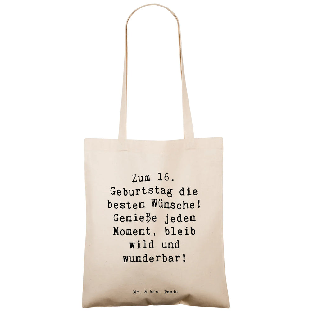 Tote bag Saying Zum 16. Geburtstag die besten Wünsche! Genieße jeden Moment, bleib wild und wunderbar! Beuteltasche, Beutel, Einkaufstasche, Jutebeutel, Stoffbeutel, Tasche, Shopper, Umhängetasche, Strandtasche, Schultertasche, Stofftasche, Tragetasche, Badetasche, Jutetasche, Einkaufstüte, Laptoptasche, Geburtstag, Geburtstagsgeschenk, Geschenk