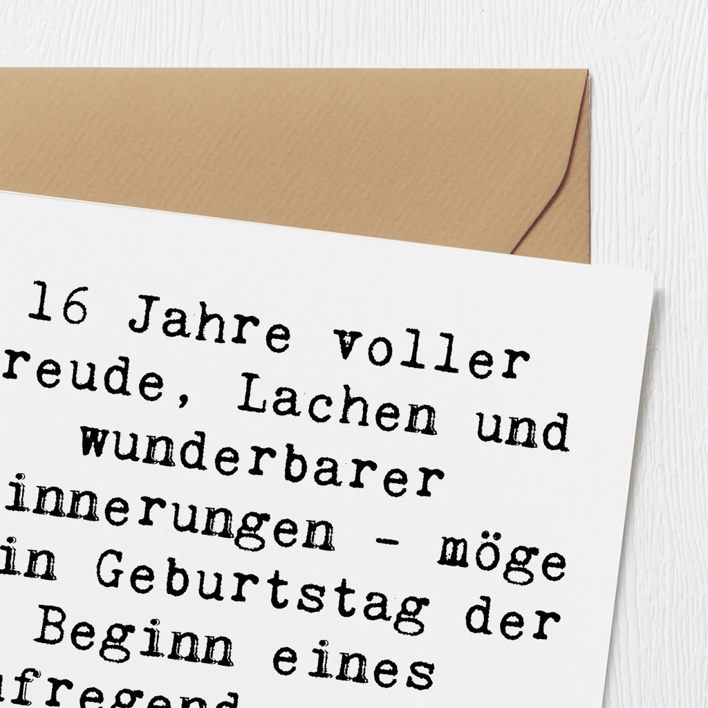 Deluxe Karte Spruch 16. Geburtstag Freude Hochwertige Klappkarte, Karte, Geburtstagskarte, Glückwunschkarte, Klappkarte, Hochzeitskarte, Hochwertige Grußkarte, Einladungskarte, Grußkarte, Geburtstag, Geburtstagsgeschenk, Geschenk