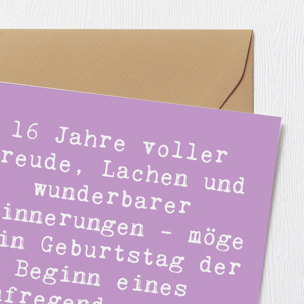 Deluxe Karte Spruch 16. Geburtstag Freude Hochwertige Klappkarte, Karte, Geburtstagskarte, Glückwunschkarte, Klappkarte, Hochzeitskarte, Hochwertige Grußkarte, Einladungskarte, Grußkarte, Geburtstag, Geburtstagsgeschenk, Geschenk