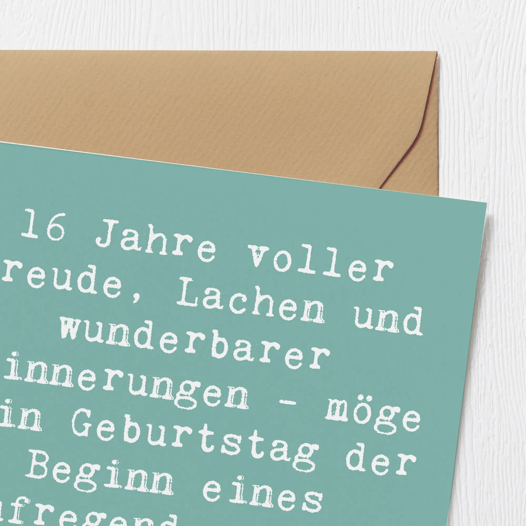 Deluxe Karte Spruch 16. Geburtstag Freude Hochwertige Klappkarte, Karte, Geburtstagskarte, Glückwunschkarte, Klappkarte, Hochzeitskarte, Hochwertige Grußkarte, Einladungskarte, Grußkarte, Geburtstag, Geburtstagsgeschenk, Geschenk