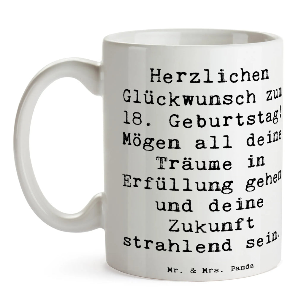Tasse Spruch 18. Geburtstag Glückwunsch Teetasse, Keramiktasse, Tasse mit Motiven, Kaffeetasse, Tasse, Bürotasse, Porzellantasse, Tasse mit Zitaten, Geschenktasse, Geburtstag, Geburtstagsgeschenk, Geschenk