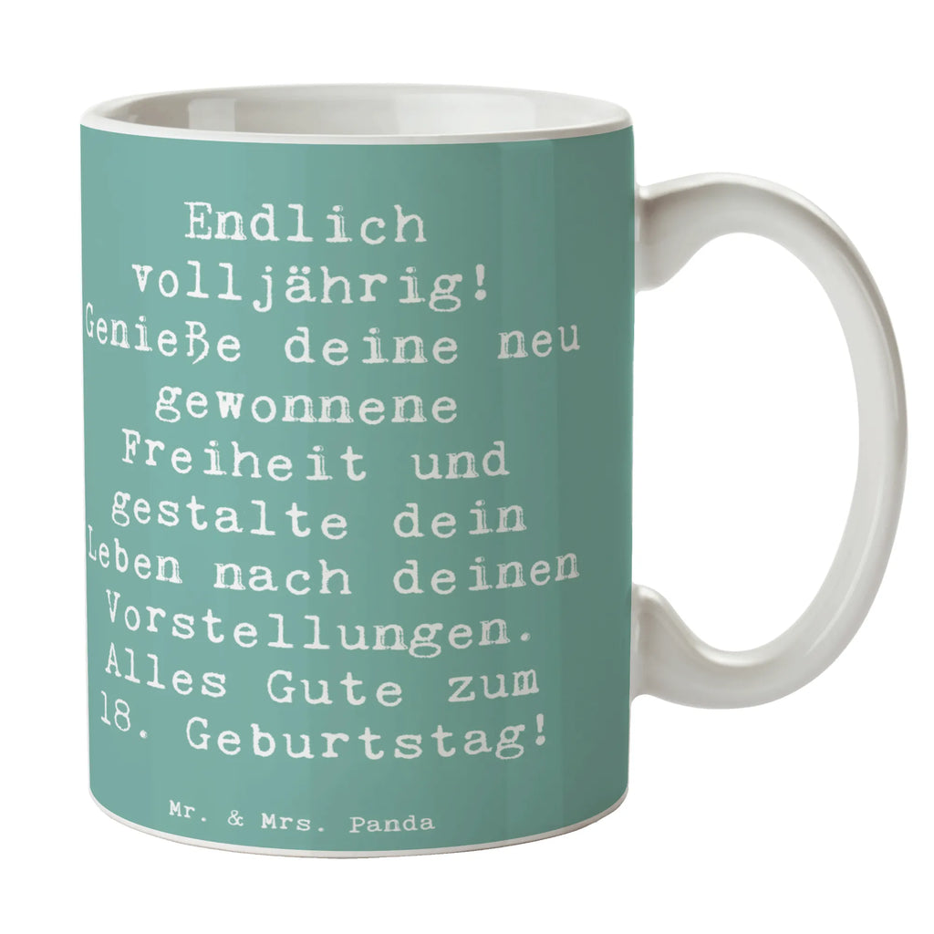 Tasse Spruch 18. Geburtstag Freiheit Tasse mit Motiven, Tasse, Tasse mit Zitaten, Teetasse, Keramiktasse, Porzellantasse, Geschenktasse, Bürotasse, Kaffeetasse, Geburtstag, Geburtstagsgeschenk, Geschenk