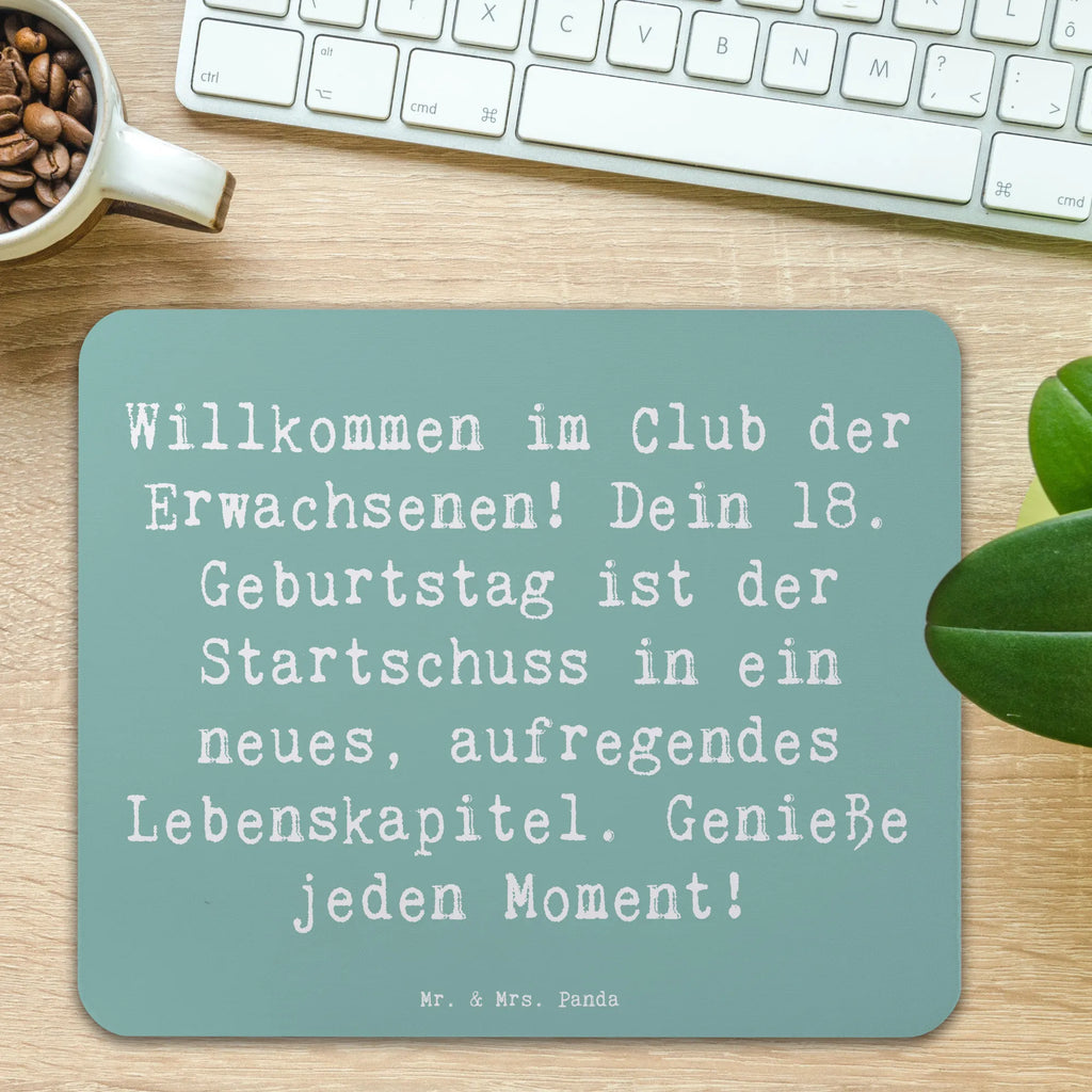 Mouse mat Saying Willkommen im Club der Erwachsenen! Dein 18. Geburtstag ist der Startschuss in ein neues, aufregendes Lebenskapitel. Genieße jeden Moment! Einzigartiges Mauspad, Computer zubehör, Mauspad Büro, Mousepad, Designer Mauspad, PC Zubehör, Arbeitszimmer, Mauspad, Mausunterlage, Büroausstattung, Geburtstag, Geburtstagsgeschenk, Geschenk