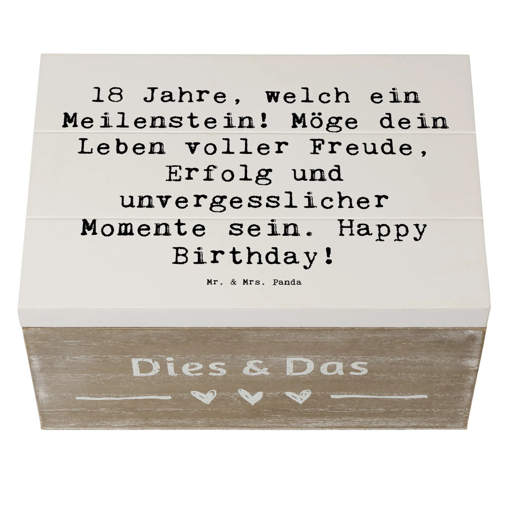 Holzkiste Spruch 18. Geburtstag Meilenstein Erinnerungskiste, Kiste, Erinnerungsbox, XXL, Schatzkiste, Geschenkdose, Schatulle, Holzkiste, Dekokiste, Geschenkbox, Truhe, Aufbewahrungsbox, Geburtstag, Geburtstagsgeschenk, Geschenk