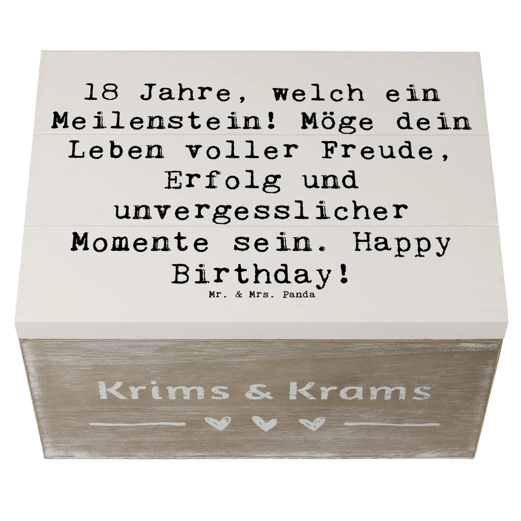 Holzkiste Spruch 18. Geburtstag Meilenstein Erinnerungskiste, Kiste, Erinnerungsbox, XXL, Schatzkiste, Geschenkdose, Schatulle, Holzkiste, Dekokiste, Geschenkbox, Truhe, Aufbewahrungsbox, Geburtstag, Geburtstagsgeschenk, Geschenk