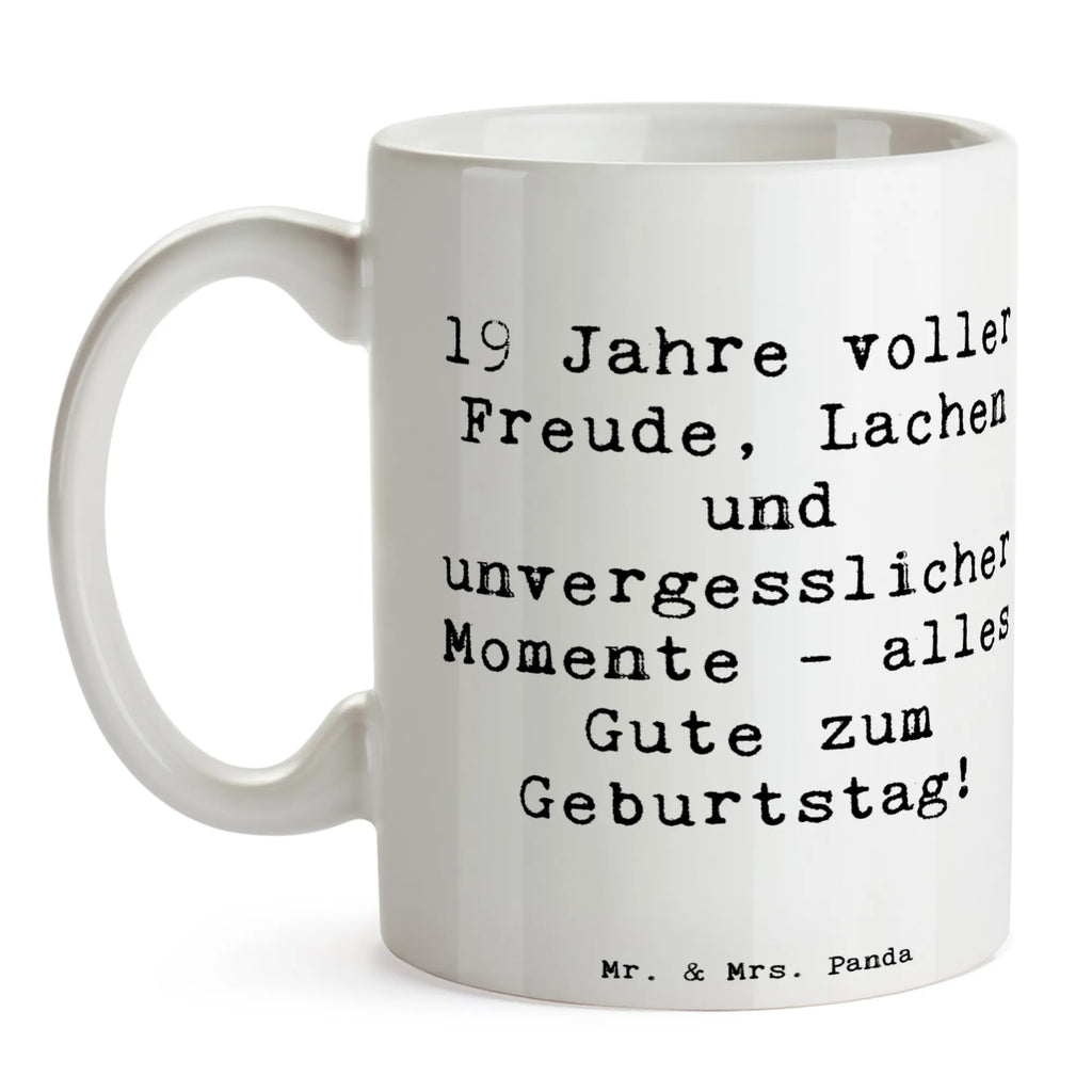 Tasse Spruch 19. Geburtstag Freude Tasse mit Motiven, Tasse mit Zitaten, Porzellantasse, Teetasse, Geschenktasse, Bürotasse, Kaffeetasse, Tasse, Keramiktasse, Geburtstag, Geburtstagsgeschenk, Geschenk