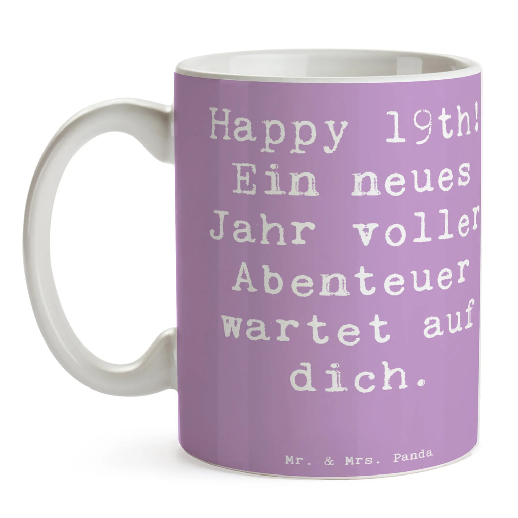 Tasse Spruch 19. Geburtstag Abenteuer Porzellantasse, Bürotasse, Tasse, Tasse mit Motiven, Keramiktasse, Kaffeetasse, Geschenktasse, Teetasse, Tasse mit Zitaten, Geburtstag, Geburtstagsgeschenk, Geschenk