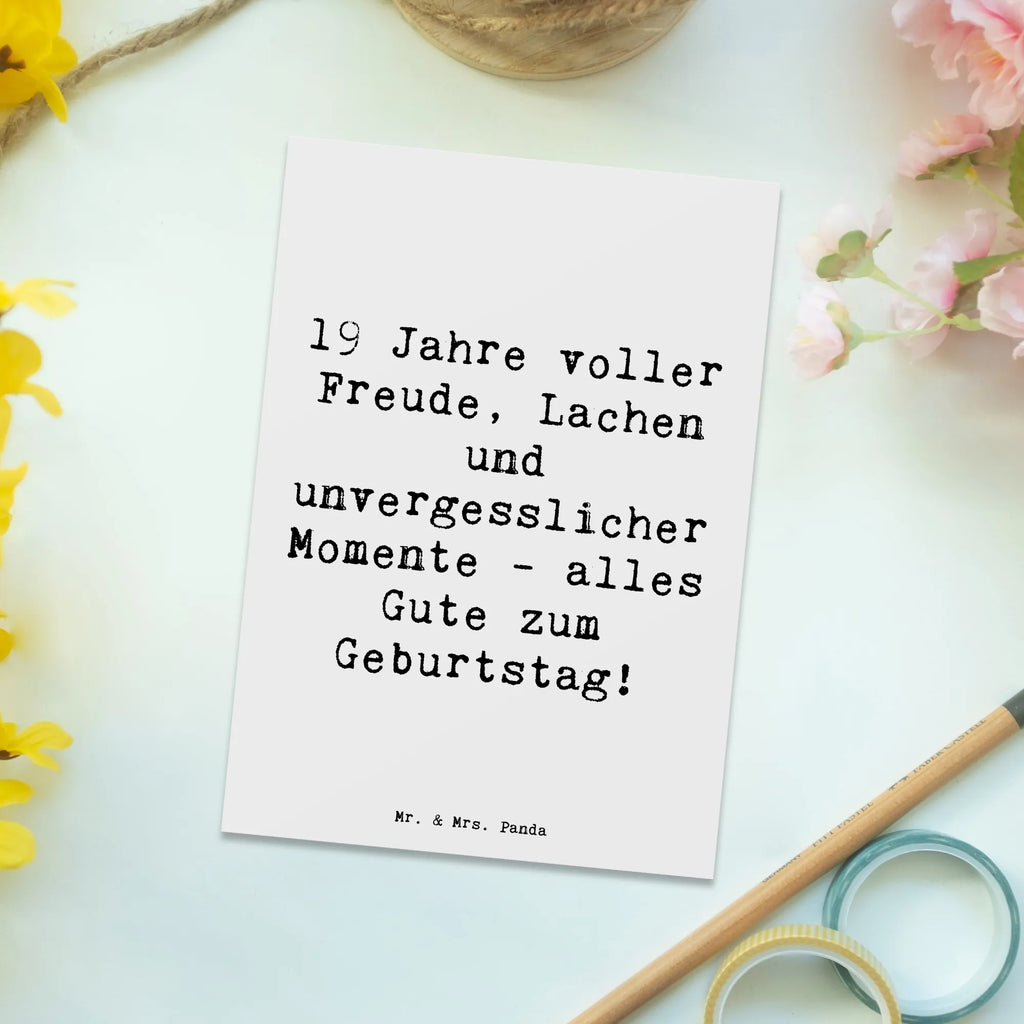 Postkarte Spruch 19. Geburtstag Freude Dankeskarte, Ansichtskarten, Grußkarte, Einladungskarten Geburtstag, Ansichtskarte, Postkarte, Einladung, Karte, Einladung Geburtstag, Geburtstagskarte, Einladungskarte, Geschenkkarte, Geburtstag, Geburtstagsgeschenk, Geschenk