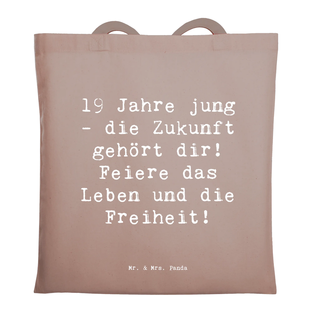 Tragetasche Spruch 19. Geburtstag Stoffbeutel, Stofftasche, Umhängetasche, Einkaufstasche, Tasche, Schultertasche, Beuteltasche, Badetasche, Shopper, Tragetasche, Jutetasche, Beutel, Jutebeutel, Strandtasche, Einkaufstüte, Laptoptasche, Geburtstag, Geburtstagsgeschenk, Geschenk