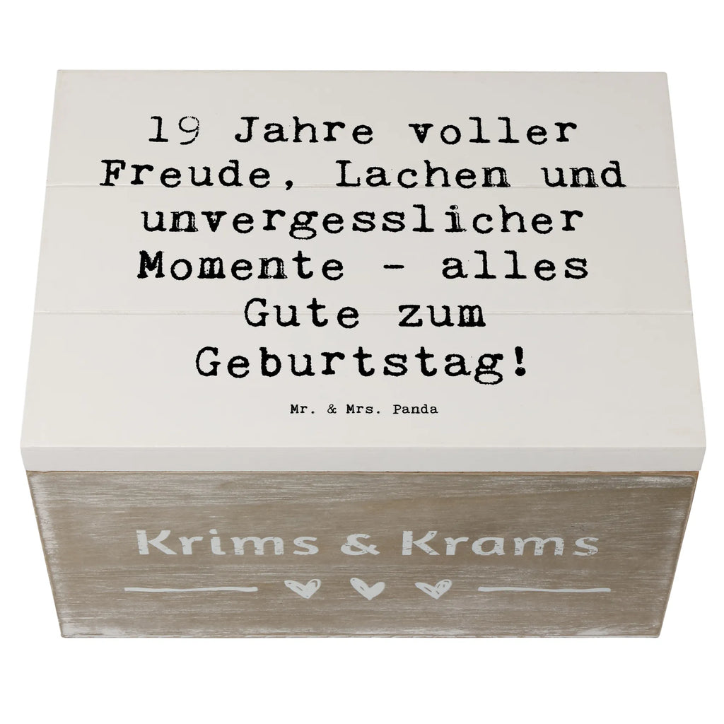Holzkiste Spruch 19. Geburtstag Freude Aufbewahrungsbox, Geschenkbox, XXL, Geschenkdose, Kiste, Holzkiste, Schatulle, Schatzkiste, Erinnerungsbox, Dekokiste, Truhe, Erinnerungskiste, Geburtstag, Geburtstagsgeschenk, Geschenk