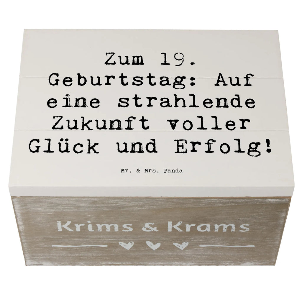 Holzkiste Spruch 19. Geburtstag Zukunft XXL, Erinnerungsbox, Holzkiste, Truhe, Erinnerungskiste, Dekokiste, Geschenkdose, Schatulle, Geschenkbox, Aufbewahrungsbox, Schatzkiste, Kiste, Geburtstag, Geburtstagsgeschenk, Geschenk