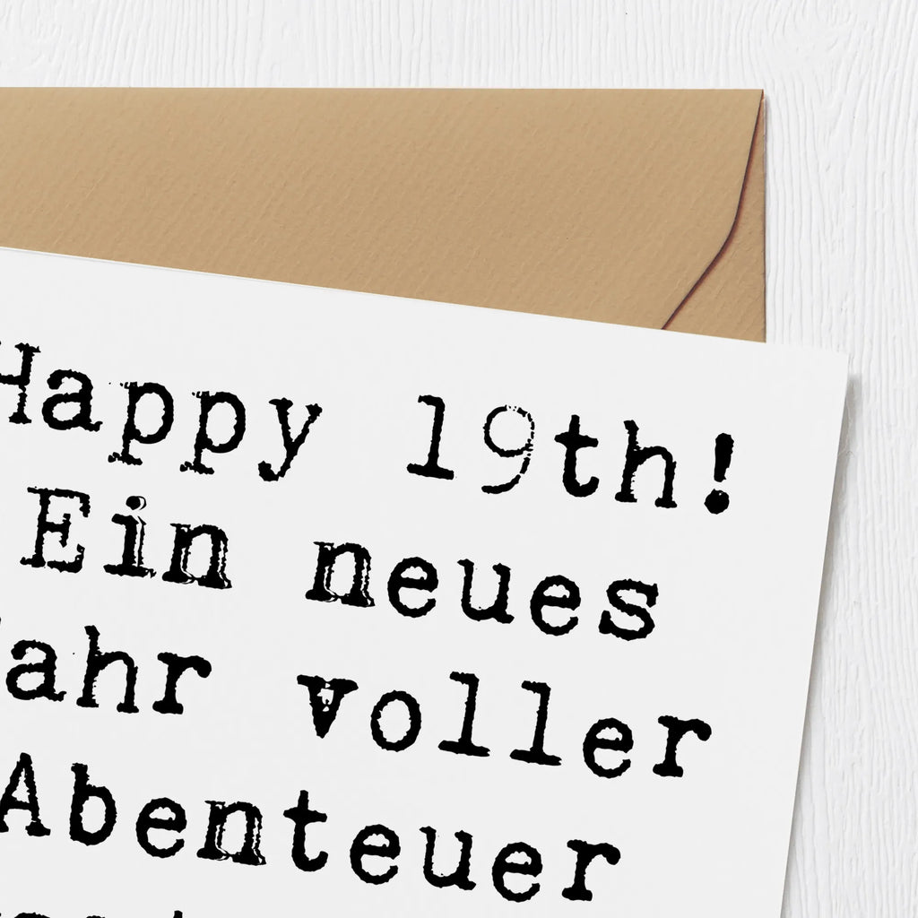 Deluxe Karte Spruch 19. Geburtstag Abenteuer Hochzeitskarte, Einladungskarte, Klappkarte, Grußkarte, Hochwertige Klappkarte, Glückwunschkarte, Geburtstagskarte, Karte, Hochwertige Grußkarte, Geburtstag, Geburtstagsgeschenk, Geschenk