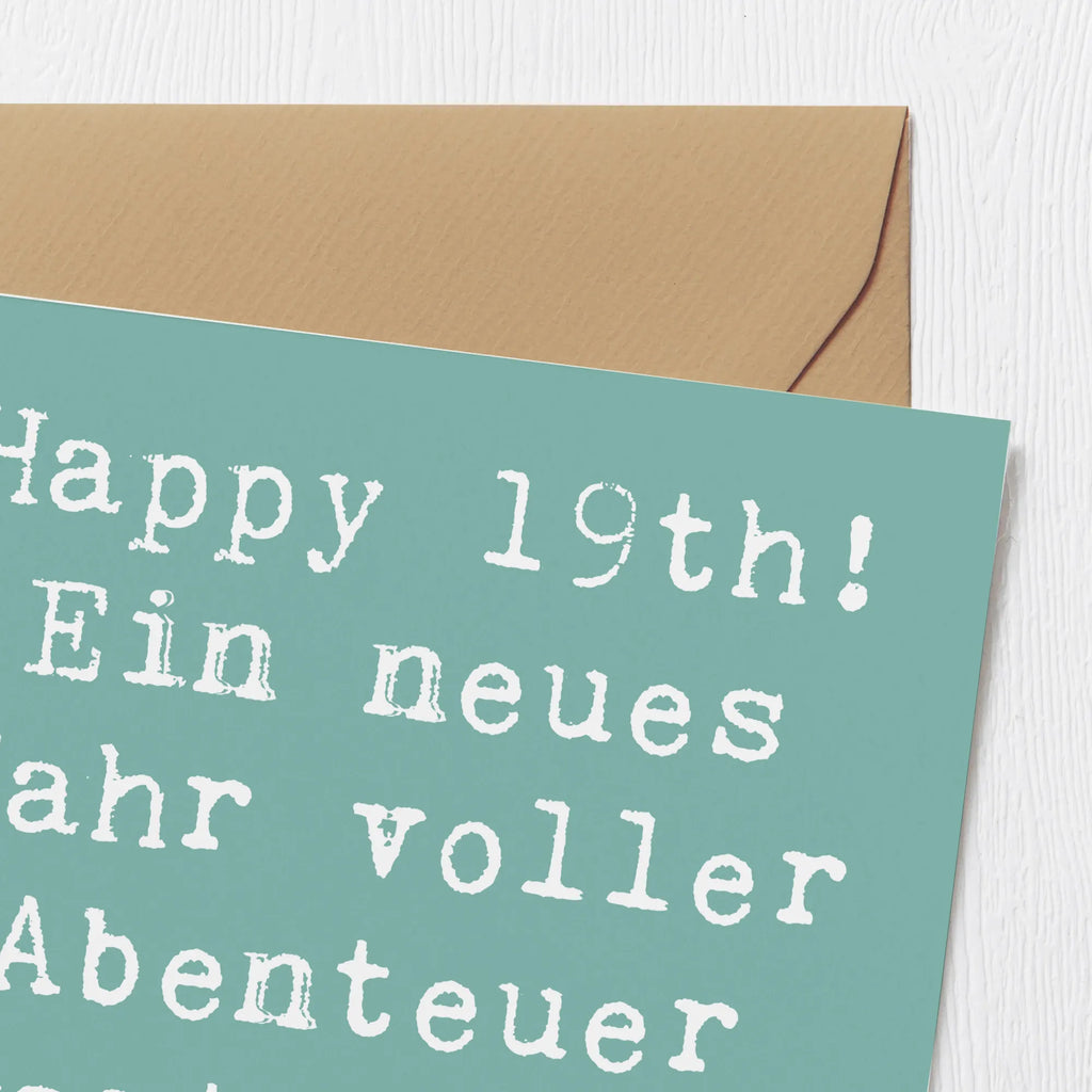 Deluxe Karte Spruch 19. Geburtstag Abenteuer Hochzeitskarte, Einladungskarte, Klappkarte, Grußkarte, Hochwertige Klappkarte, Glückwunschkarte, Geburtstagskarte, Karte, Hochwertige Grußkarte, Geburtstag, Geburtstagsgeschenk, Geschenk