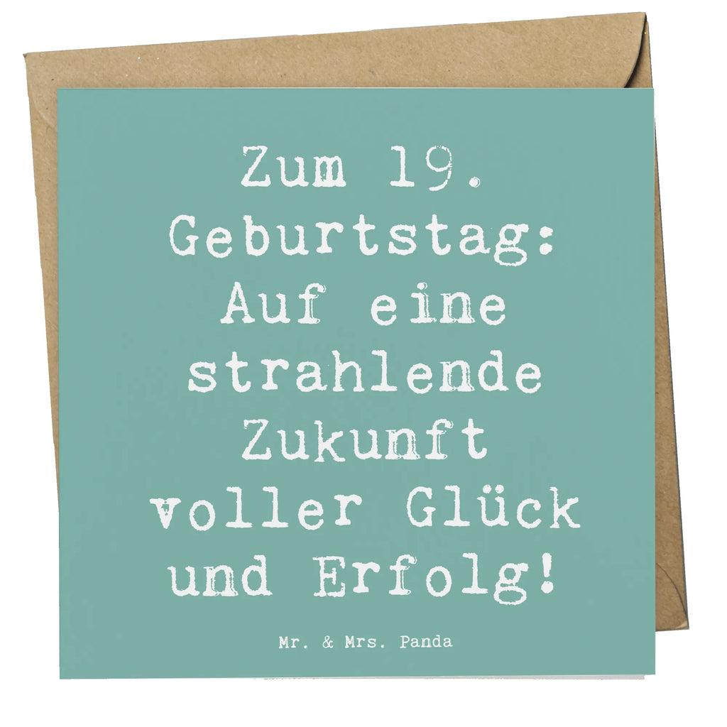 Deluxe Card Saying Zum 19. Geburtstag: Auf eine strahlende Zukunft voller Glück und Erfolg! Hochzeitskarte, Hochwertige Klappkarte, Geburtstagskarte, Grußkarte, Hochwertige Grußkarte, Einladungskarte, Karte, Klappkarte, Glückwunschkarte, Geburtstag, Geburtstagsgeschenk, Geschenk
