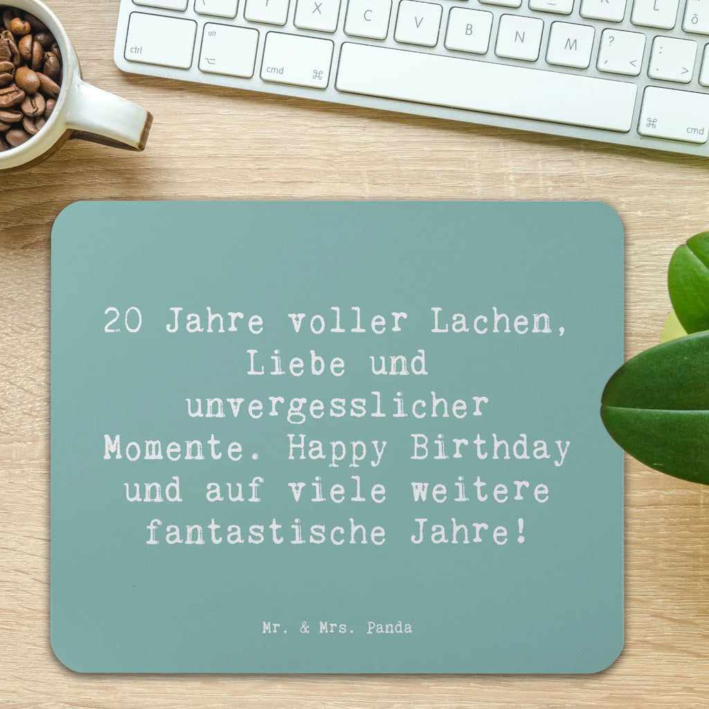 Mouse mat Saying 20 Jahre voller Lachen, Liebe und unvergesslicher Momente. Happy Birthday und auf viele weitere fantastische Jahre! Computer zubehör, Designer Mauspad, Mousepad, Mauspad, Einzigartiges Mauspad, Mauspad Büro, Büroausstattung, Arbeitszimmer, PC Zubehör, Mausunterlage, Geburtstag, Geburtstagsgeschenk, Geschenk