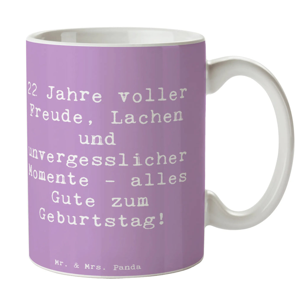 Tasse Spruch 22. Geburtstag Freude Teetasse, Porzellantasse, Tasse, Bürotasse, Tasse mit Zitaten, Tasse mit Motiven, Geschenktasse, Keramiktasse, Kaffeetasse, Geburtstag, Geburtstagsgeschenk, Geschenk