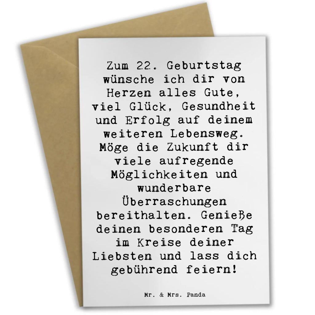 Grußkarte Spruch 22. Geburtstag Klappkarte, Einladungskarte, Karte, Hochzeitskarte, Glückwunschkarte, Grußkarte, Ansichtskarten, Geburtstagskarte, Geburtstag, Geburtstagsgeschenk, Geschenk