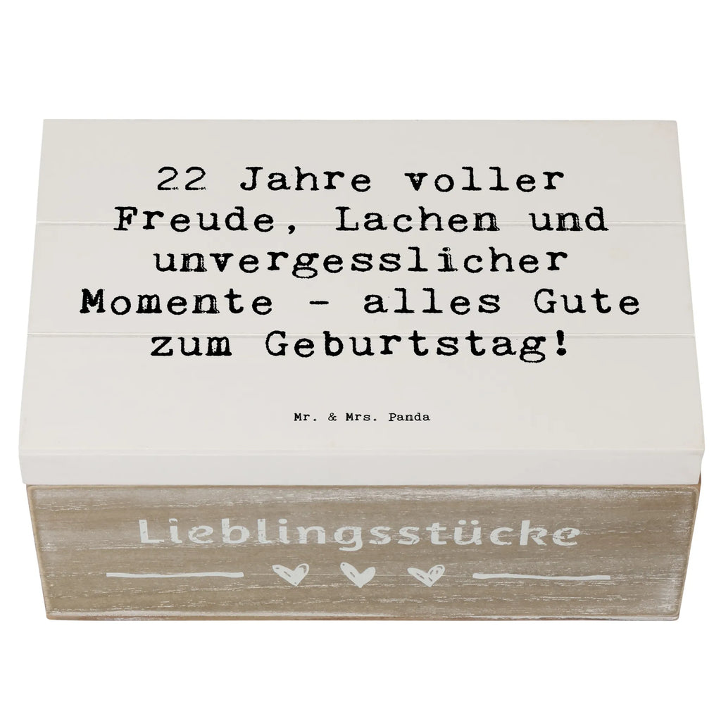 Holzkiste Spruch 22. Geburtstag Freude Geschenkdose, Truhe, Schatulle, Schatzkiste, XXL, Holzkiste, Kiste, Dekokiste, Aufbewahrungsbox, Erinnerungskiste, Erinnerungsbox, Geschenkbox, Geburtstag, Geburtstagsgeschenk, Geschenk