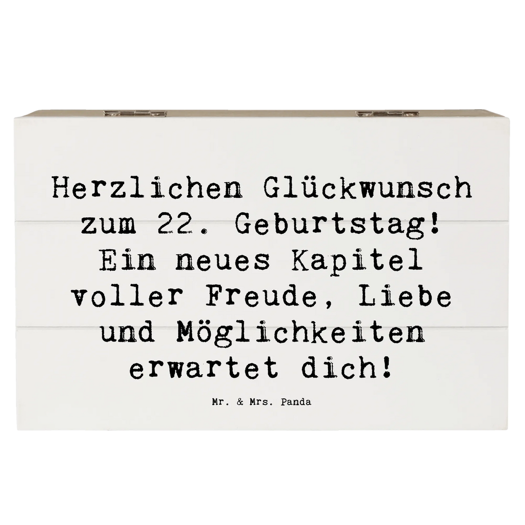 Holzkiste Spruch 22. Geburtstag Dekokiste, Aufbewahrungsbox, Erinnerungsbox, XXL, Truhe, Erinnerungskiste, Kiste, Schatzkiste, Holzkiste, Geschenkdose, Geschenkbox, Schatulle, Geburtstag, Geburtstagsgeschenk, Geschenk