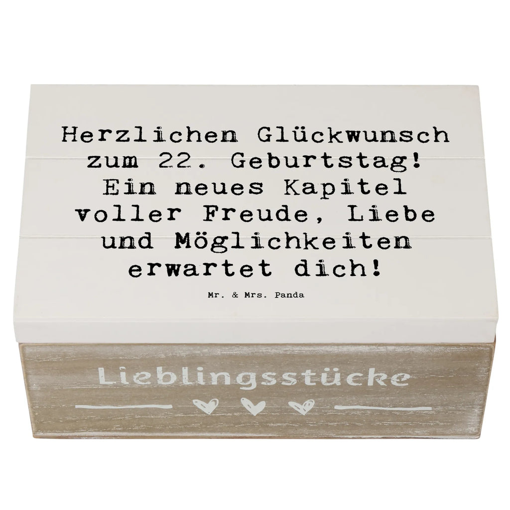 Holzkiste Spruch 22. Geburtstag Dekokiste, Aufbewahrungsbox, Erinnerungsbox, XXL, Truhe, Erinnerungskiste, Kiste, Schatzkiste, Holzkiste, Geschenkdose, Geschenkbox, Schatulle, Geburtstag, Geburtstagsgeschenk, Geschenk