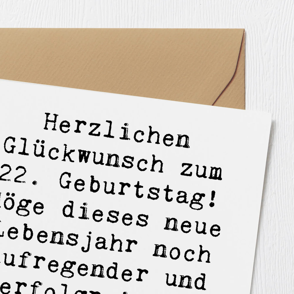 Deluxe Karte Spruch 22. Geburtstag Hochwertige Klappkarte, Karte, Hochwertige Grußkarte, Klappkarte, Geburtstagskarte, Einladungskarte, Hochzeitskarte, Glückwunschkarte, Grußkarte, Geburtstag, Geburtstagsgeschenk, Geschenk