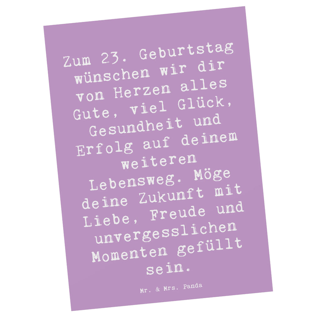 Postcard Saying Zum 23. Geburtstag wünschen wir dir von Herzen alles Gute, viel Glück, Gesundheit und Erfolg auf deinem weiteren Lebensweg. Möge deine Zukunft mit Liebe, Freude und unvergesslichen Momenten gefüllt sein. Ansichtskarte, Einladungskarten Geburtstag, Postkarte, Karte, Ansichtskarten, Einladungskarte, Dankeskarte, Grußkarte, Geschenkkarte, Einladung, Geburtstagskarte, Einladung Geburtstag, Geburtstag, Geburtstagsgeschenk, Geschenk