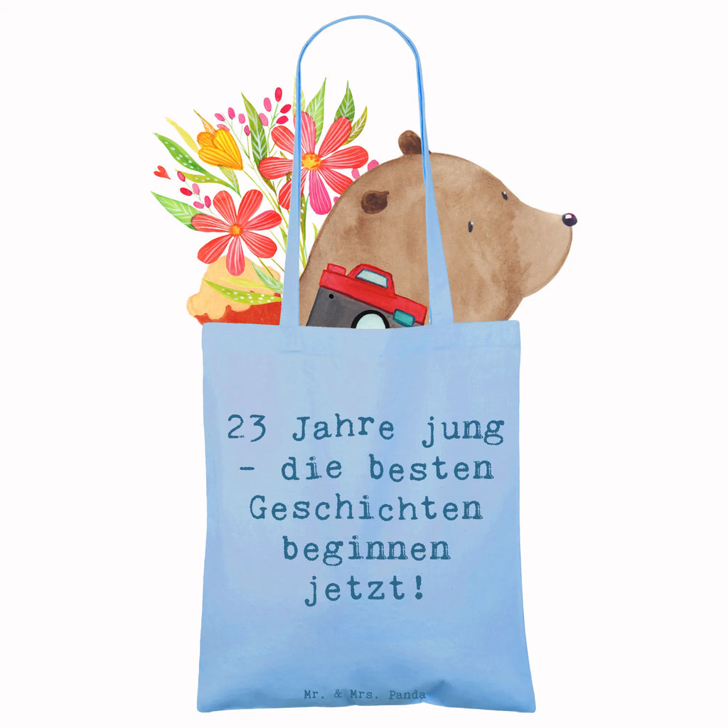 Tragetasche Spruch 23. Geburtstag Geschichten Beuteltasche, Beutel, Einkaufstasche, Jutebeutel, Stoffbeutel, Tasche, Shopper, Umhängetasche, Strandtasche, Schultertasche, Stofftasche, Tragetasche, Badetasche, Jutetasche, Einkaufstüte, Laptoptasche, Geburtstag, Geburtstagsgeschenk, Geschenk