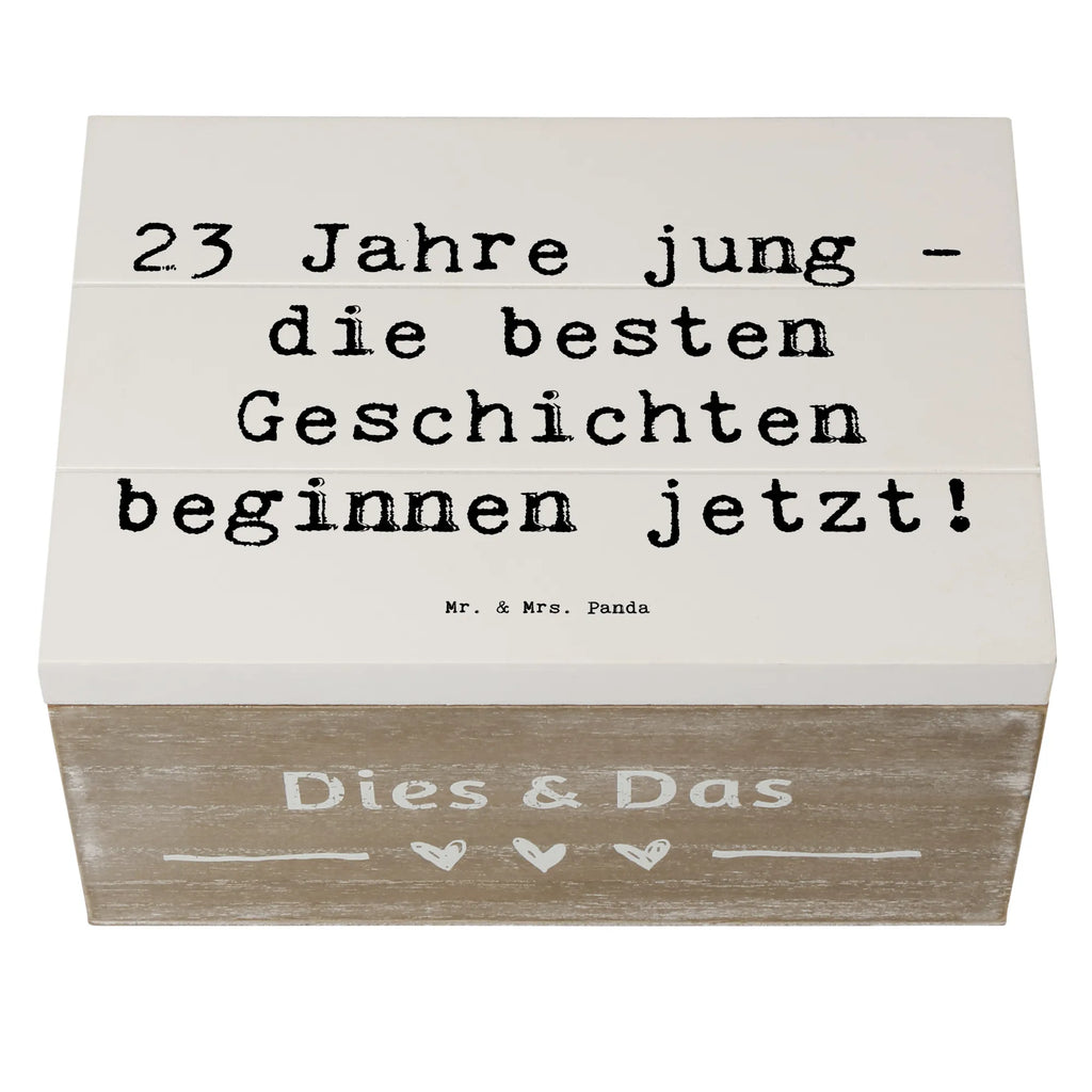 Wooden chest Saying 23 Jahre jung - die besten Geschichten beginnen jetzt! Schatzkiste, Aufbewahrungsbox, Erinnerungsbox, Dekokiste, Schatulle, XXL, Erinnerungskiste, Truhe, Geschenkbox, Kiste, Geschenkdose, Holzkiste, Geburtstag, Geburtstagsgeschenk, Geschenk