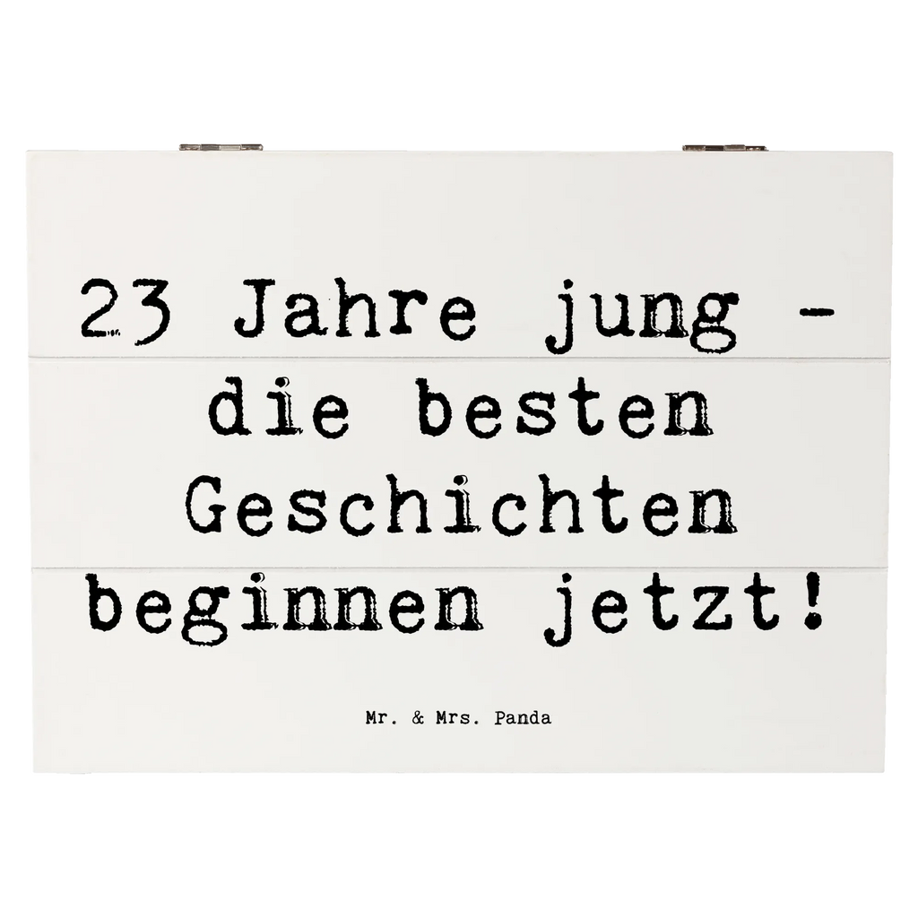 Wooden chest Saying 23 Jahre jung - die besten Geschichten beginnen jetzt! Schatzkiste, Aufbewahrungsbox, Erinnerungsbox, Dekokiste, Schatulle, XXL, Erinnerungskiste, Truhe, Geschenkbox, Kiste, Geschenkdose, Holzkiste, Geburtstag, Geburtstagsgeschenk, Geschenk
