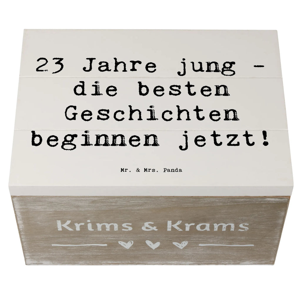 Wooden chest Saying 23 Jahre jung - die besten Geschichten beginnen jetzt! Schatzkiste, Aufbewahrungsbox, Erinnerungsbox, Dekokiste, Schatulle, XXL, Erinnerungskiste, Truhe, Geschenkbox, Kiste, Geschenkdose, Holzkiste, Geburtstag, Geburtstagsgeschenk, Geschenk