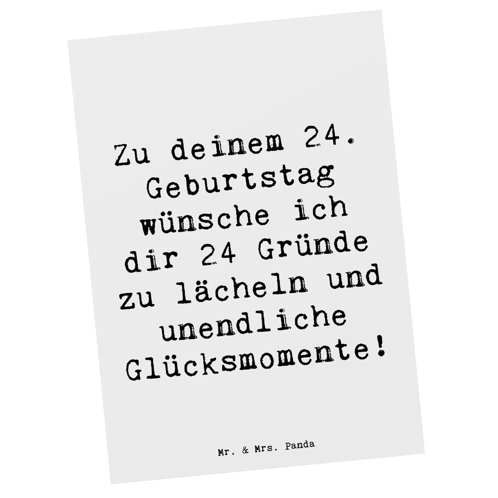 Postkarte Spruch 24. Geburtstag Glück Designkarte, Ansichtskarten, Postkarte, bildkarte, einzelkarte, kunstkarte, Fotokarte, Kunstkarten, spruchkarte, Grußkarte, Motivkarte, Postkarten, Ansichtskarte, Geburtstag, Geburtstagsgeschenk, Geschenk
