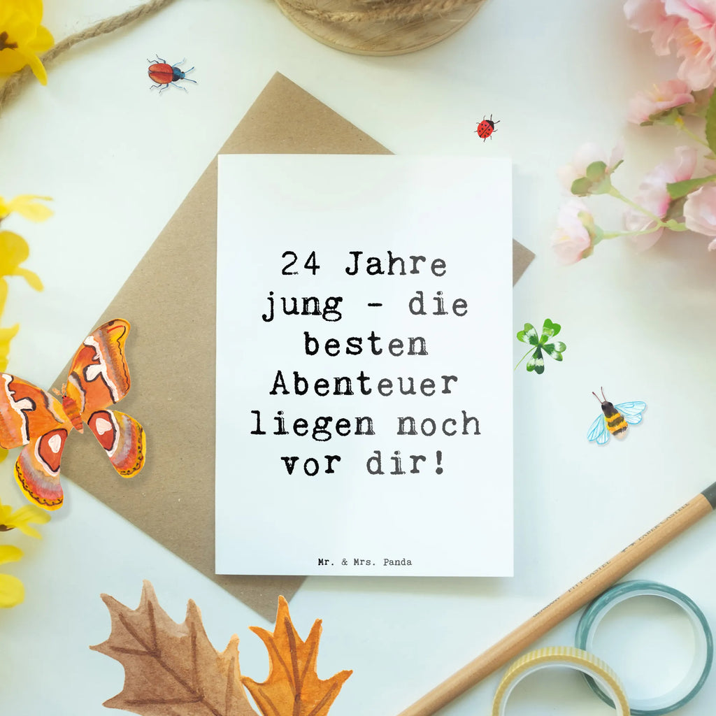 Grußkarte Spruch 24. Geburtstag Grußkarte, Glückwunschkarte, Karte, Klappkarte, Einladungskarte, Ansichtskarten, Geburtstagskarte, Hochzeitskarte, Geburtstag, Geburtstagsgeschenk, Geschenk