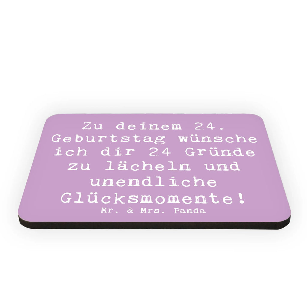 Magnet Saying Zu deinem 24. Geburtstag wünsche ich dir 24 Gründe zu lächeln und unendliche Glücksmomente! Kühlschrankmagnet, Kühlschrank Dekoration, Notiz Magnet, Whiteboard Magnet, Pinnwandmagnet, Dekomagnet, Motivmagnete, Souvenir Magnet, Geburtstag, Geburtstagsgeschenk, Geschenk