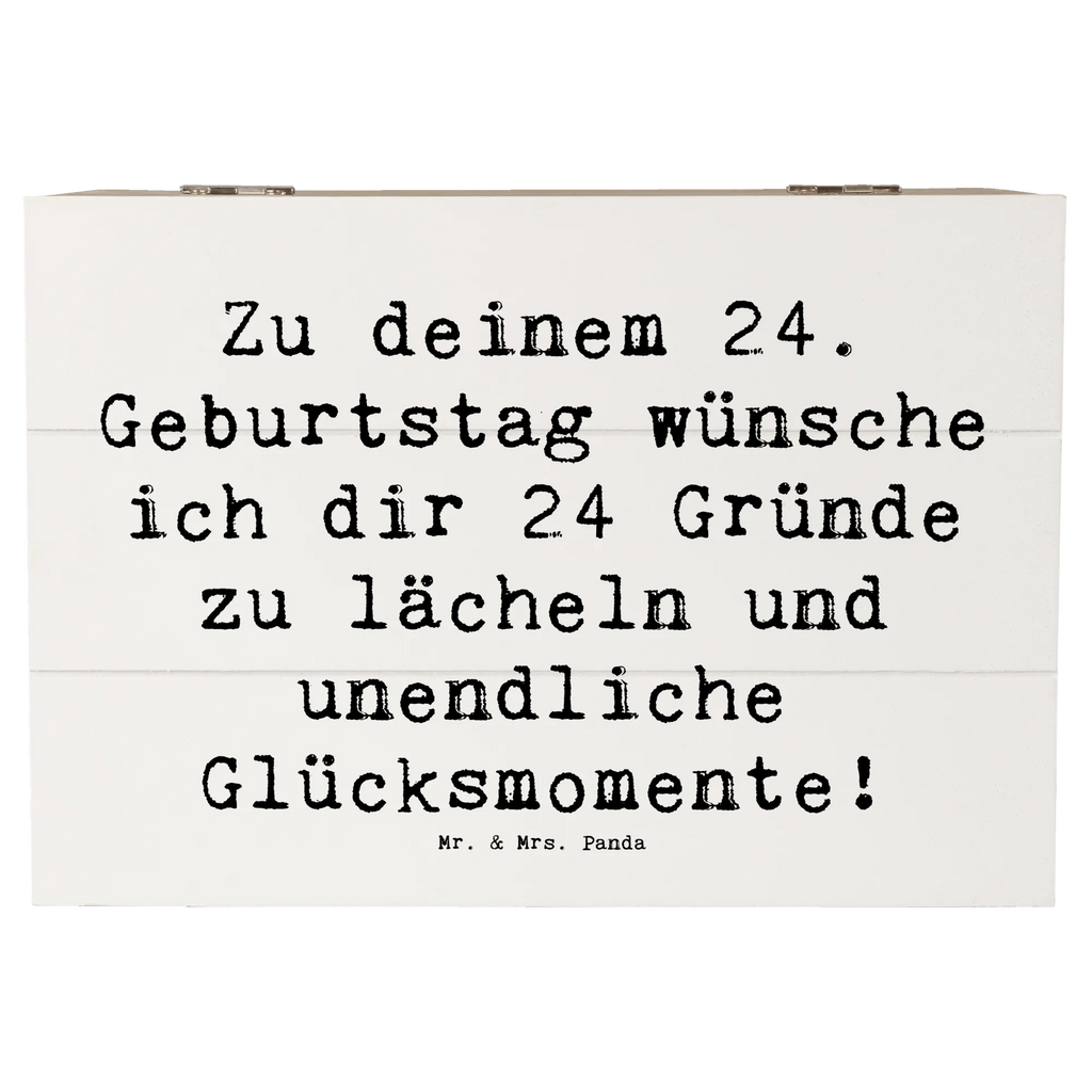 Wooden chest Saying Zu deinem 24. Geburtstag wünsche ich dir 24 Gründe zu lächeln und unendliche Glücksmomente! Aufbewahrungsbox, Holzkiste, Geschenkbox, Erinnerungskiste, Geschenkdose, Schatulle, Dekokiste, XXL, Kiste, Schatzkiste, Erinnerungsbox, Truhe, Geburtstag, Geburtstagsgeschenk, Geschenk